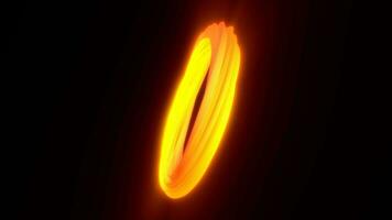 Abstract yellow orange energy magic bright glowing spinning ring of lines, background video