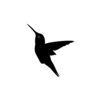 Flying Hummingbird Silhouette, can use Art Illustration, Website, Logo Gram, Pictogram or Graphic Design Element. Vector Illustration