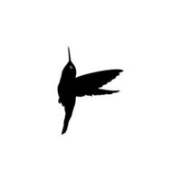 Flying Hummingbird Silhouette, can use Art Illustration, Website, Logo Gram, Pictogram or Graphic Design Element. Vector Illustration