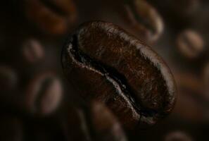 Close up of roasted coffee bean texture background photo