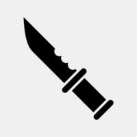 Icon military knife. Military elements. Icons in glyph style. Good for prints, posters, logo, infographics, etc. vector