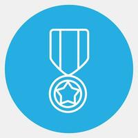 Icon medal. Military elements. Icons in blue round style. Good for prints, posters, logo, infographics, etc. vector