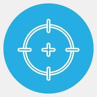 Icon target. Military elements. Icons in blue round style. Good for prints, posters, logo, infographics, etc. vector