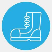 Icon military boots. Military elements. Icons in blue round style. Good for prints, posters, logo, infographics, etc. vector