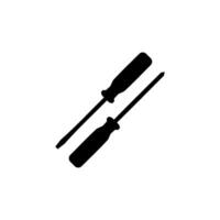 Plus or Positive and Minus or Negative Screwdriver Silhouette, Flat Style, can use for Art Illustration, Logo Gram, Pictogram, Website, Apps, or Graphic Design Element. Vector Illustration