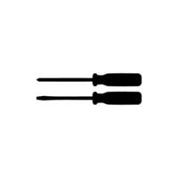 Plus or Positive and Minus or Negative Screwdriver Silhouette, Flat Style, can use for Art Illustration, Logo Gram, Pictogram, Website, Apps, or Graphic Design Element. Vector Illustration