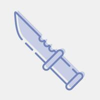 Icon military knife. Military elements. Icons in two tone style. Good for prints, posters, logo, infographics, etc. vector