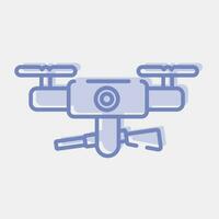 Icon military drone. Military elements. Icons in two tone style. Good for prints, posters, logo, infographics, etc. vector