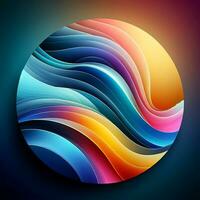 AI generated Modern colorful gradient abstract wave shapes background photo