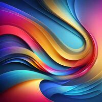 AI generated Modern colorful gradient abstract wave shapes background photo