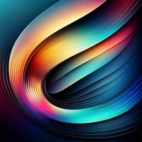 AI generated Modern colorful gradient abstract wave shapes background photo