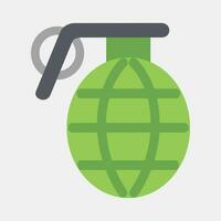 Icon grenade. Military elements. Icons in flat style. Good for prints, posters, logo, infographics, etc. vector