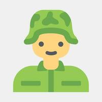 Icon soldier. Military elements. Icons in flat style. Good for prints, posters, logo, infographics, etc. vector