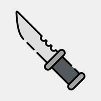 icono militar cuchillo. militar elementos. íconos en lleno línea estilo. bueno para huellas dactilares, carteles, logo, infografía, etc. vector