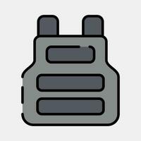 Icon bulletproof vest. Military elements. Icons in filled line style. Good for prints, posters, logo, infographics, etc. vector