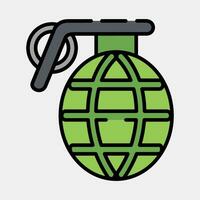 Icon grenade. Military elements. Icons in filled line style. Good for prints, posters, logo, infographics, etc. vector