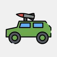 Icon military vehicle. Military elements. Icons in filled line style. Good for prints, posters, logo, infographics, etc. vector