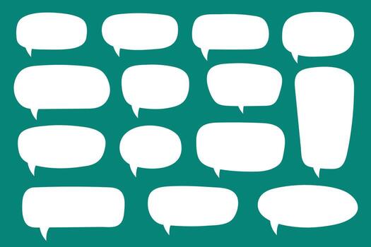 Set of hand drawn speech bubbles. Speak bubble text, cartoon chatting box, message box. Blank empty white speech bubbles. vector
