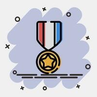 Icon medal. Military elements. Icons in comic style. Good for prints, posters, logo, infographics, etc. vector
