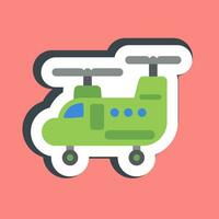 Sticker military helicopter. Military elements. Good for prints, posters, logo, infographics, etc. vector