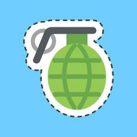 Cutting line sticker grenade. Military elements. Good for prints, posters, logo, infographics, etc. vector