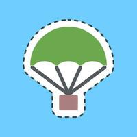 Cutting line sticker parachute. Military elements. Good for prints, posters, logo, infographics, etc. vector