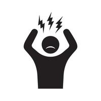 Stress nervous icon. Angry person, crazy flat style icon. Headache glyph icon. vector