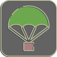 Icon parachute. Military elements. Icons in embossed style. Good for prints, posters, logo, infographics, etc. vector