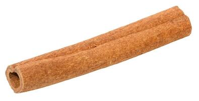 Brown cinnamon stick on white background, spice photo