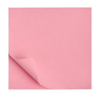 rosado sábana de papel en blanco aislado fondo, pegajoso Nota foto