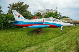 Aeroclub, Nitra, Slovakia - 06.16.2022 Czechoslovakian Aero L-39 Albatros on the territory of the Aeroclub in Nitra. photo