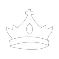 King crown Continuous one line vector art drawing and illustration