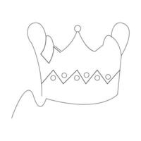 King crown Continuous one line vector art drawing and illustration