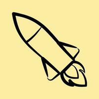 Icon rocket. Military elements. Icons in hand drawn style. Good for prints, posters, logo, infographics, etc. vector