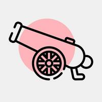 Icon cannon. Military elements. Icons in color spot style. Good for prints, posters, logo, infographics, etc. vector