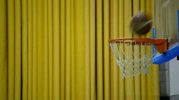 Shot fail in a basket in a basketball game video