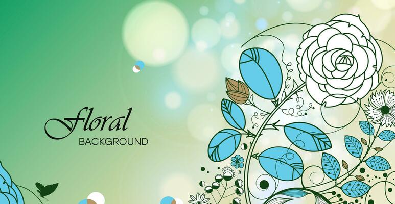 Floral gradient background with patterns and dynamic lines. Romantic botanical pattern from flowers. Color illustration vector graphic template for cards, posters, exercise books.