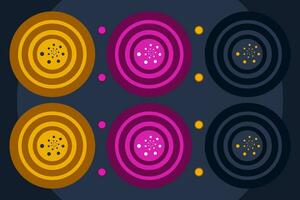 Vector black and color dotted balls elips with dots 3d global spheres vector illustration abstract background