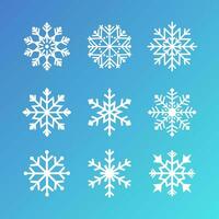 Snowflakes vector set. Snowflake flat icons collection for Christmas decorations and ornaments. Snowflake simple illustrations