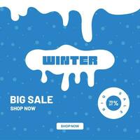 Modern Winter Social Media Post Template Design vector