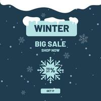 Winter Big Sale Social Media Post Template Design vector