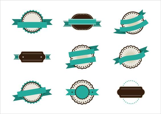 vintage label elements vintage frame set