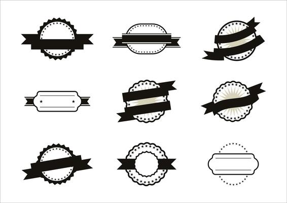 black and white vintage retro labels elements set