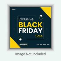 Black Friday Social Media Post Design Template Super Sale Campaign vector