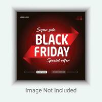 Black Friday Social Media Post Design Template Super Sale Campaign vector