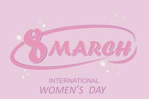 Banner for March 8th. Minimalistic illustration for international womens day. vector