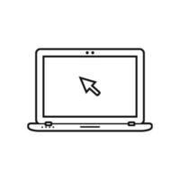 Laptop Computer Line Icon. Editable Vector Symbol Illustration.