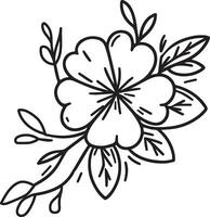 minimalista soltero bígaro flor dibujos, bígaro flor vector arte, dibujo contorno bígaro flor tatuaje, pequeño bígaro flor tatuaje, tinta ilustración clipart aislado en blanco