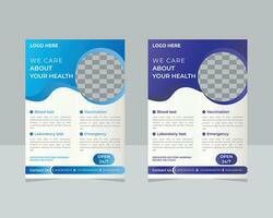 medical services care poster and flyer template design. vector