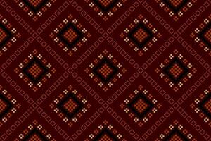 Red traditional ethnic pattern paisley flower Ikat background abstract Aztec African Indonesian Indian seamless pattern for fabric print cloth dress carpet curtains and sarong vector